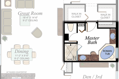 Alternate Master Bath With Tub