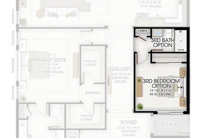 3rd Bedroom and 3rd Bathroom in lieu of Den and Powder Room