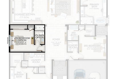 4th Bedroom and 4th Bathroom in lieu of Club Room