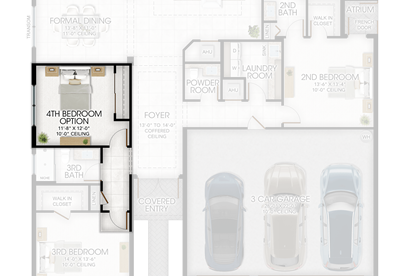 4th Bedroom in lieu of Den and Alternate 3rd Bedroom