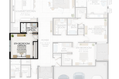 5th Bedroom and 5th Bathroom Bedroom in lieu of Den and Powder Room